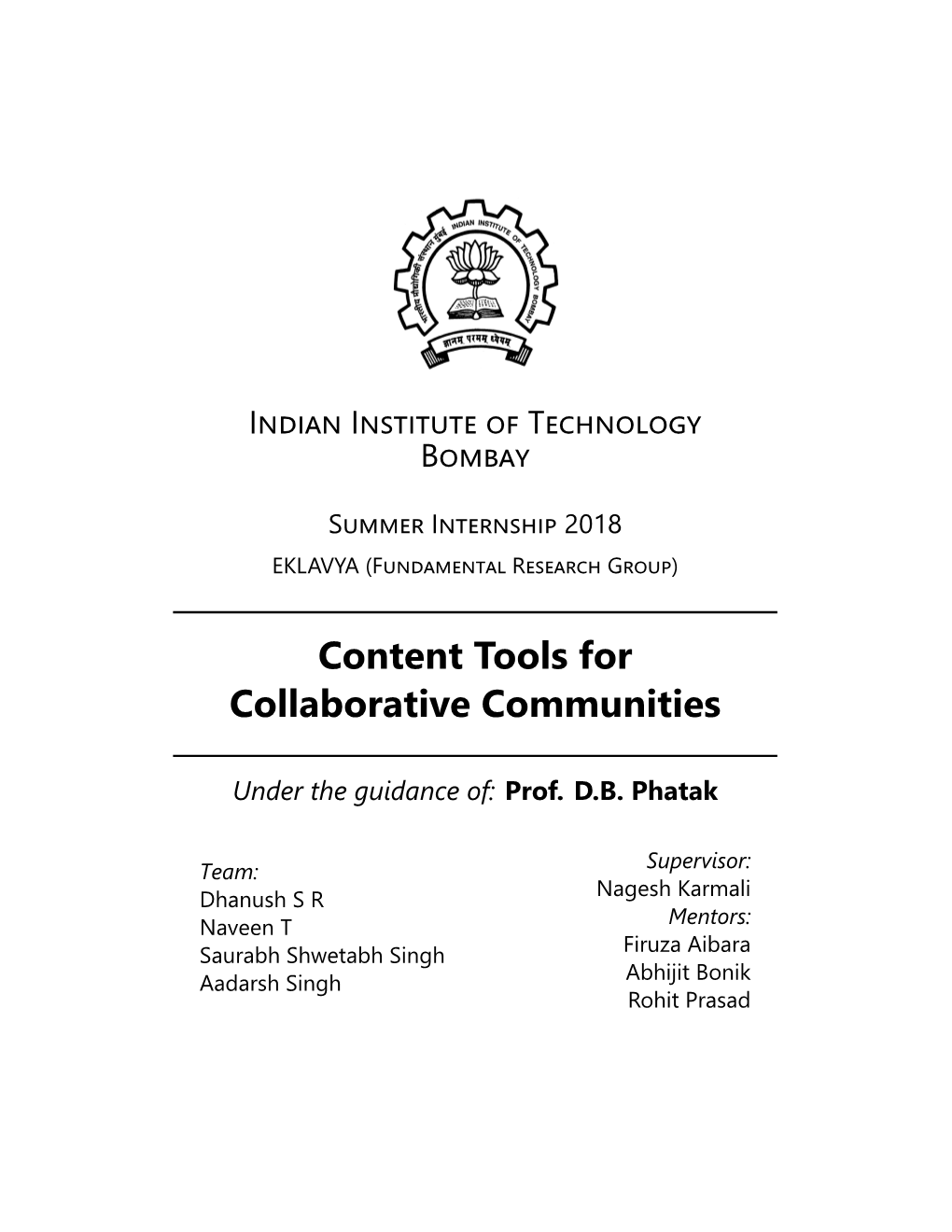 Content Tools for Collaborative Communities