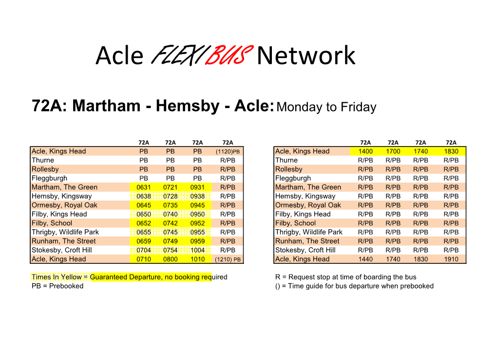 Acle FLEXI BUS Network