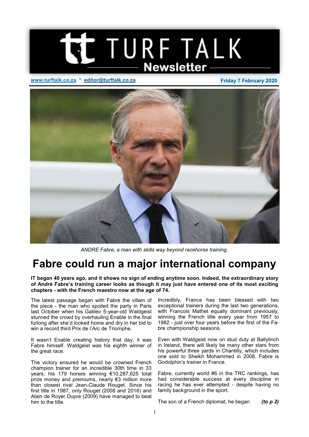 Fabre Could Run a Major International Company