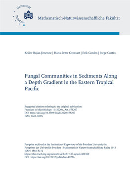 Fungal Communities in Sediments Along a Depth Gradient in the Eastern Tropical Pacific