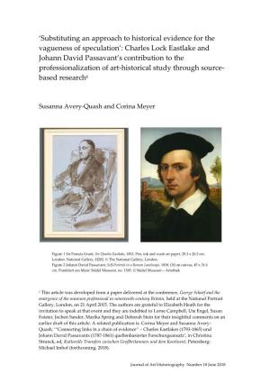 Charles Lock Eastlake and Johann David Passavant’S Contribution to the Professionalization of Art-Historical Study Through Source- Based Research1
