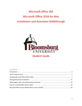Microsoft Office 365 Microsoft Office 2016 for Mac Installation and Activation Walkthrough