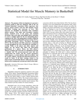 Statistical Model for Muscle Memory in Basketball