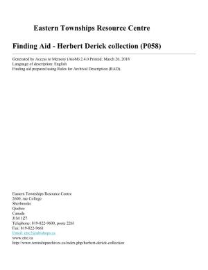 Herbert Derick Collection (P058)