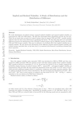 Implied and Realized Volatility: a Study of Distributions and The