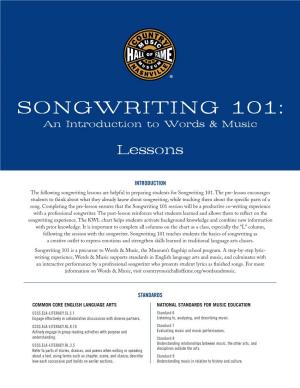 SONGWRITING 101: an Introduction to Words & Music Lessons