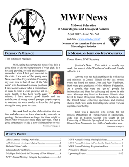 MWF News April 2017, Issue No