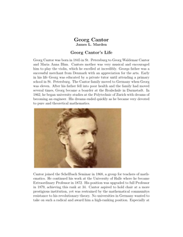 Georg Cantor James L