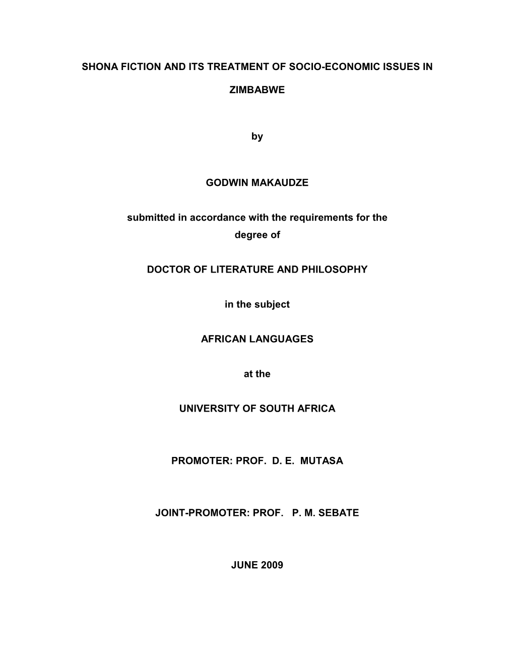 An Analysis of the Reliability and Validity of the Shona