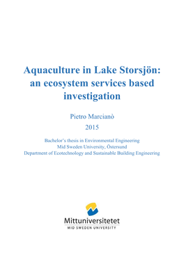Aquaculture in Lake Storsjön: an Ecosystem Services Based