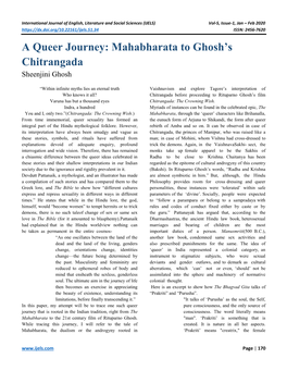 Mahabharata to Ghosh's Chitrangada