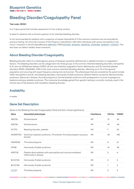 Blueprint Genetics Bleeding Disorder/Coagulopathy Panel