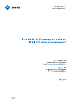 Parental Alcohol Consumption and Adult Children's Educational Attainment