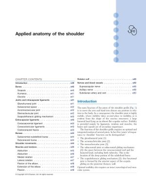 Applied Anatomy of the Shoulder