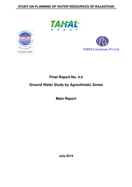 Ground Water Study B Final Report No. 4.4 Round Water Study By