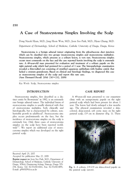 A Case of Steatocystoma Simplex Involving the Scalp