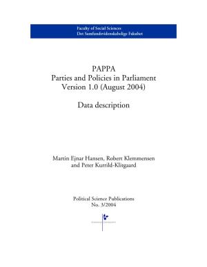 PAPPA – Parties and Policies in Parliaments