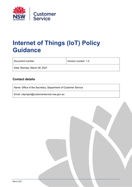 (Iot) Policy Guidance