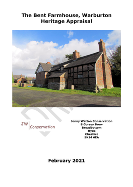The Bent Farmhouse, Warburton Heritage Appraisal February 2021