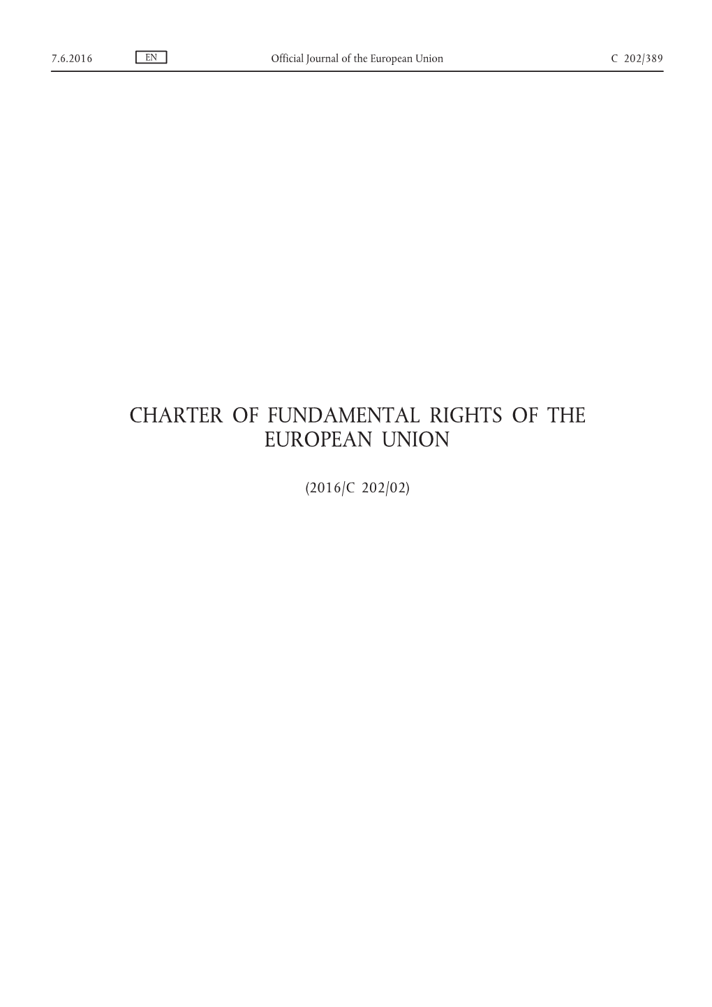 Charter of Fundamental Rights of the European Union