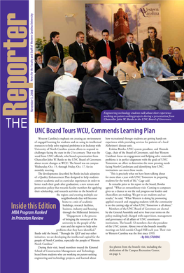 UNC Board Tours WCU, Commends Learning Plan