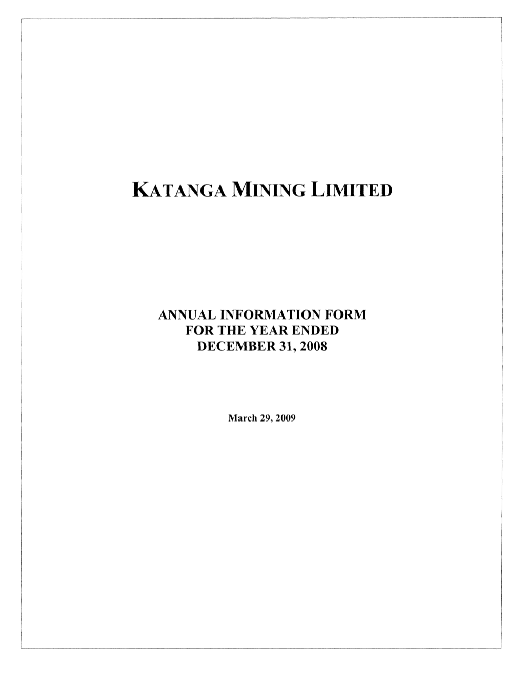 Katanga Mining Limited 3