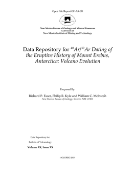 Data Repository for 40 Ar/39 Ar Dating of the Eruptive History of Mount