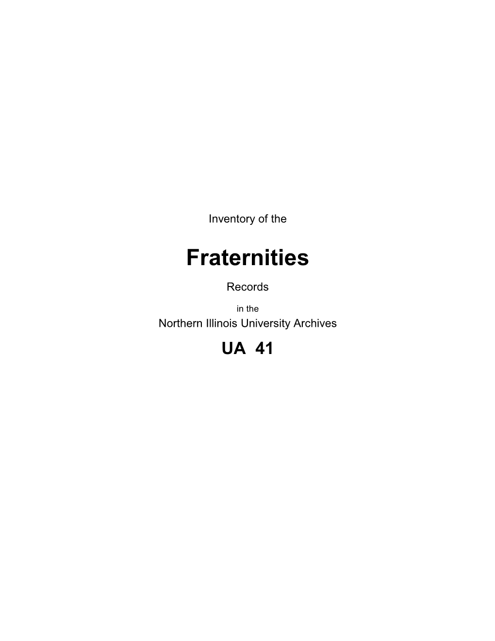 Fraternities