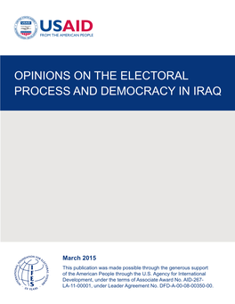 Opinions on the Electoral Process and Democracy in Iraq (PDF)