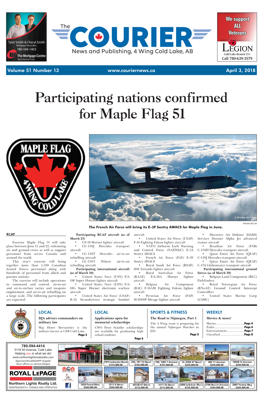Participating Nations Confirmed for Maple Flag 51