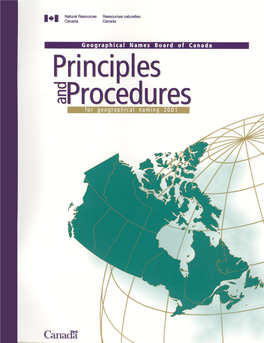 Principles and Procedures for Geographical Naming 2001