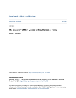 The Discovery of New Mexico by Fray Marcos of Nizza