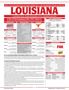 Louisiana Game Notes Texas
