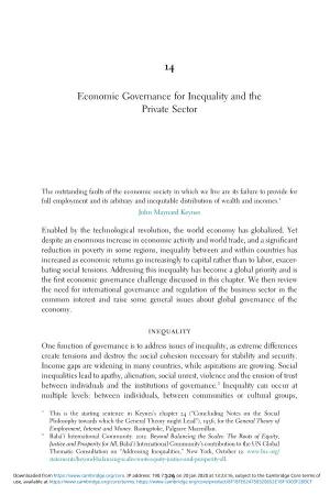 Economic Governance for Inequality and the Private Sector