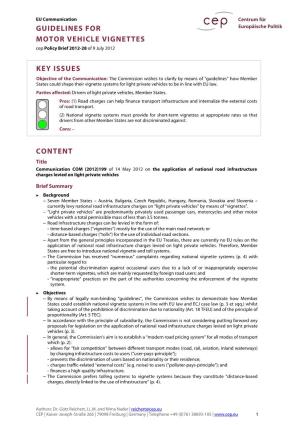 Guidelines for Motor Vehicle Vignettes COM(2012)