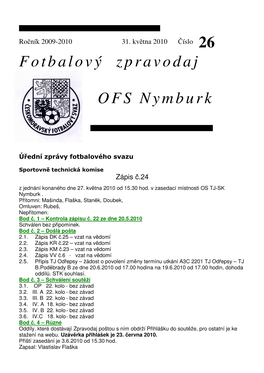 Fotbalový Zpravodaj OFS Nymburk 26