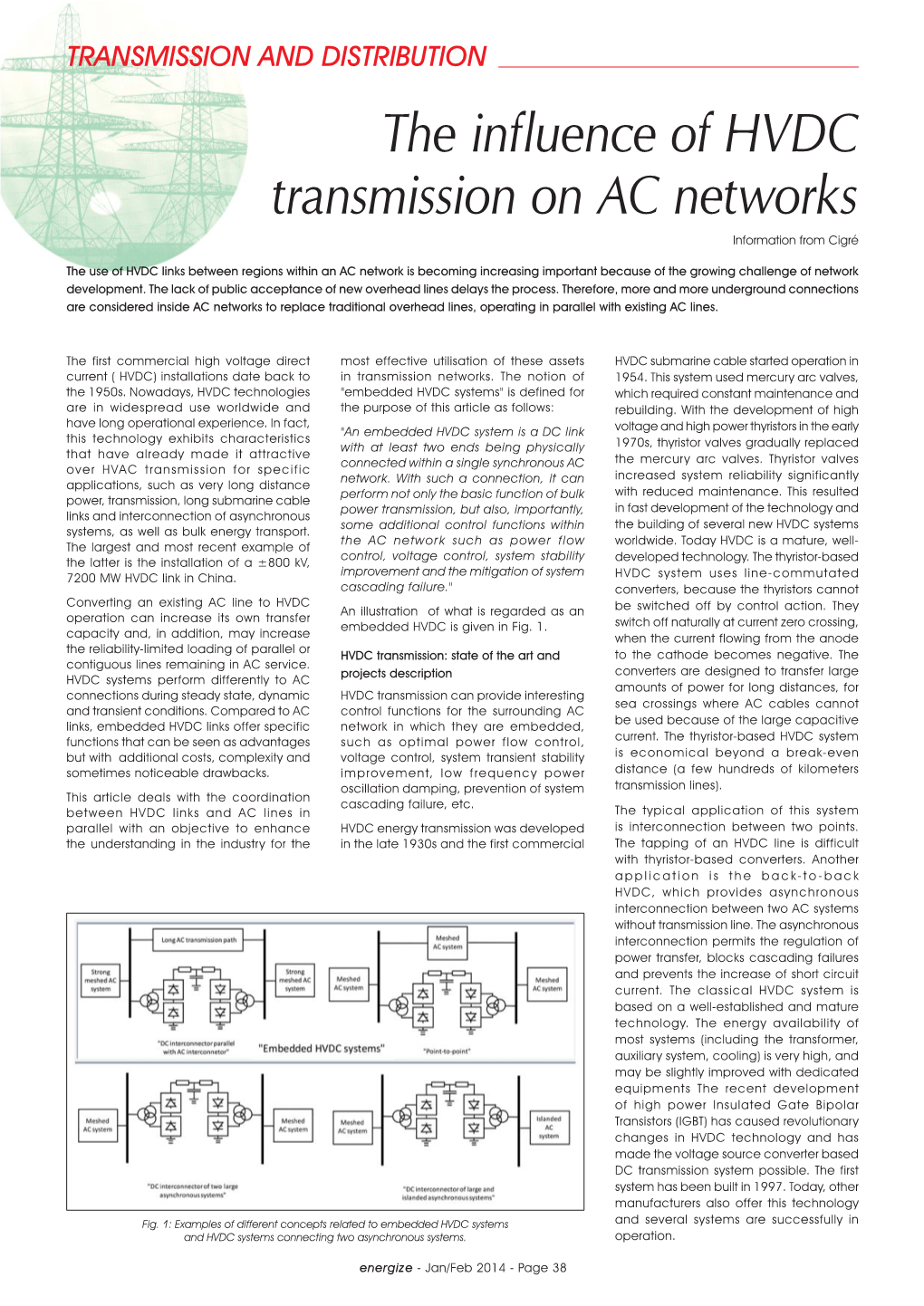 The Influence of HVDC Transmission on AC Networks