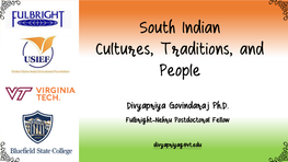 South Indian Cultures, Traditions, and People