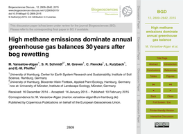 High Methane Emissions Dominate Annual Greenhouse Gas Balance