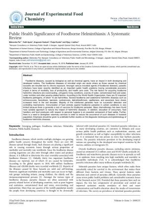 Public Health Significance of Foodborne