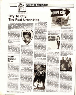City to City: the Real Urban Hits by Steve Propes Throughout Rock History, There Have "L.A