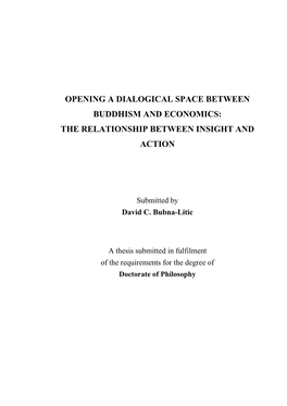 Opening a Dialogical Space Between Buddhism and Economics: the Relationship Between Insight and Action