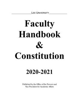 Faculty Handbook & Constitution