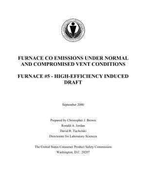 Furnaces CO Emissions Under Normal and Compromised Vent