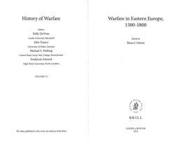 History of Warfare Warfare in Eastern Europe