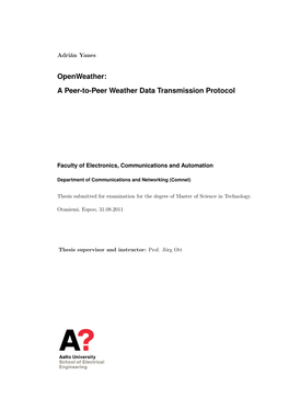 Openweather: a Peer-To-Peer Weather Data Transmission Protocol