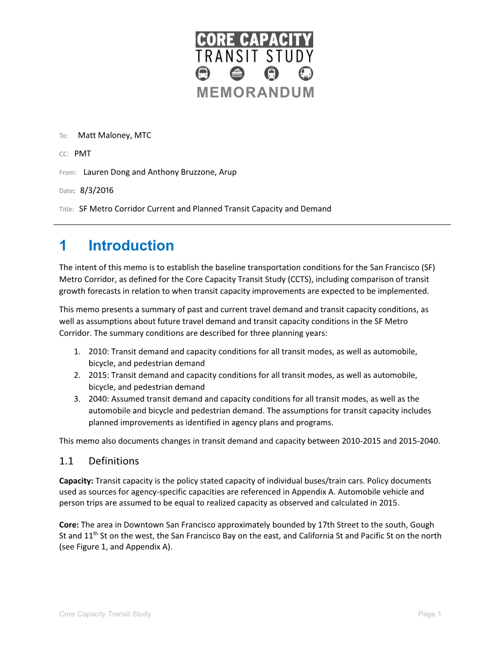 SF Metro Corridor Current and Planned Transit Capacity and Demand