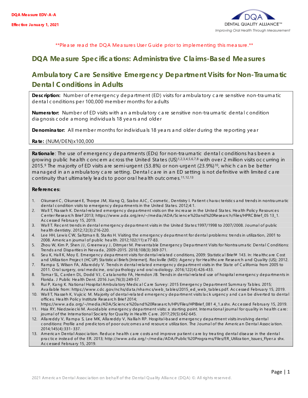 Emergency Department Visits for Non-Traumatic Dental Conditions