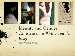 Identity and Gender Constructs in Written on the Body