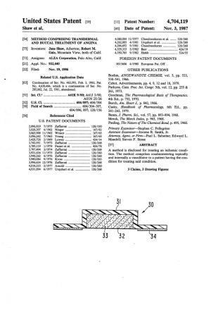 United States Patent (19) 11) Patent Number: 4,704,119 Shaw Et Al
